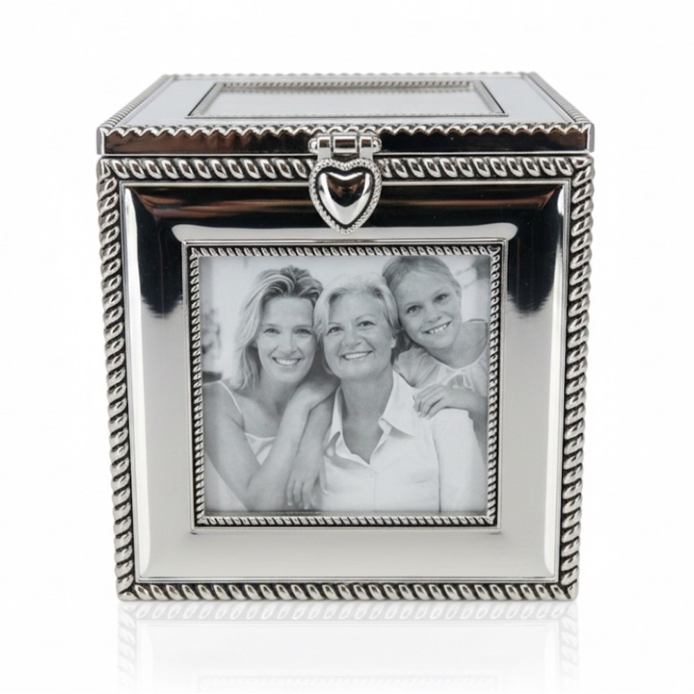 THINGS REMEMBERED Silver Cube Frame and Keepsake Box